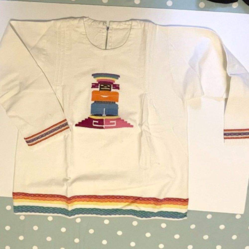 Vintage late 60s Cotton Mexican EmbroideredTop